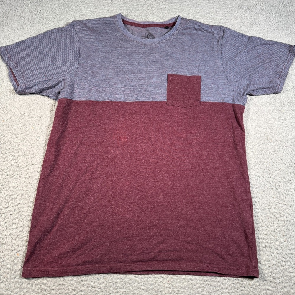 Prana Milo Shirt Mens Large Red‎ Vino Short Sleeve Performance Breathe Workout